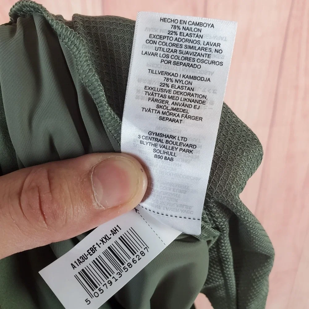 Gymshark Studio Joggers Pants Womens 2XL Olive Green Logo Slim Fit Drawstring